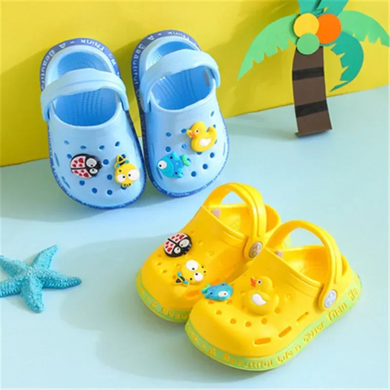Kids Mules Clogs Shoes Summer Garden Beach Slippers Sandals Children Cave Hole Baby Shoes For Girls Boys