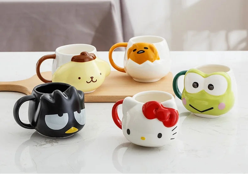 Creative Ceramic Cup Cute Cartoon Design Children Mug Creative Relief Water Cup Household Items Couple Coffee Cup Birthday Gift