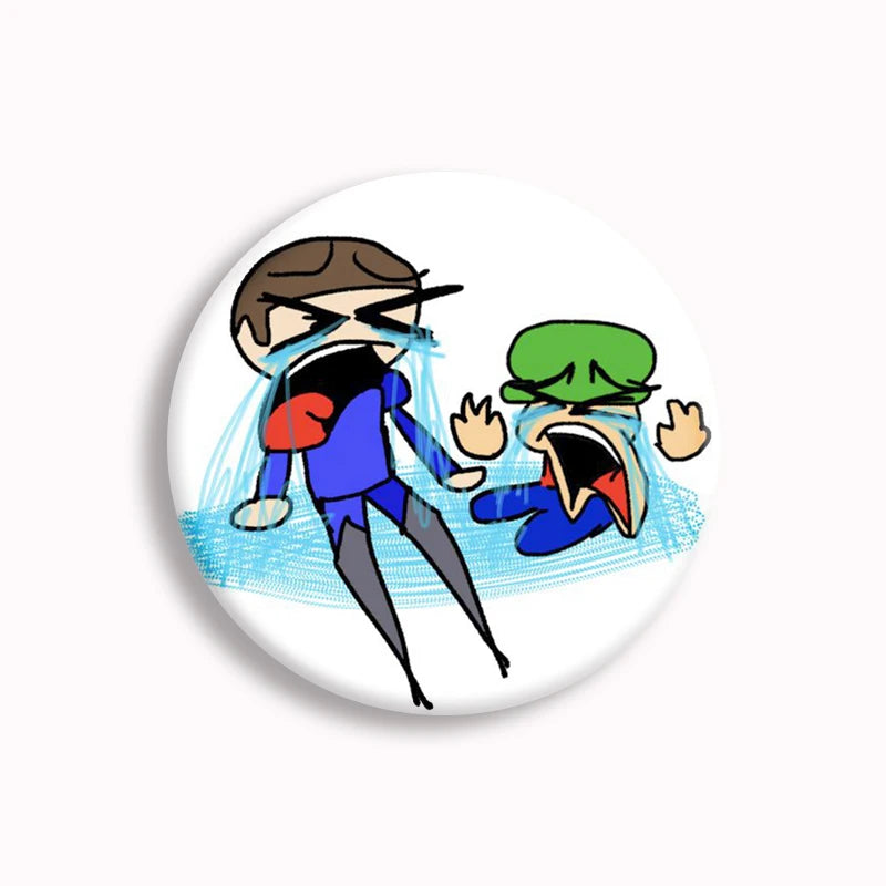 Dave And Bambi Cartoon Button Pin Game Character Funny Anime Figure Brooch Kawaii Badge Bag Accessories Decor Gift for Kids