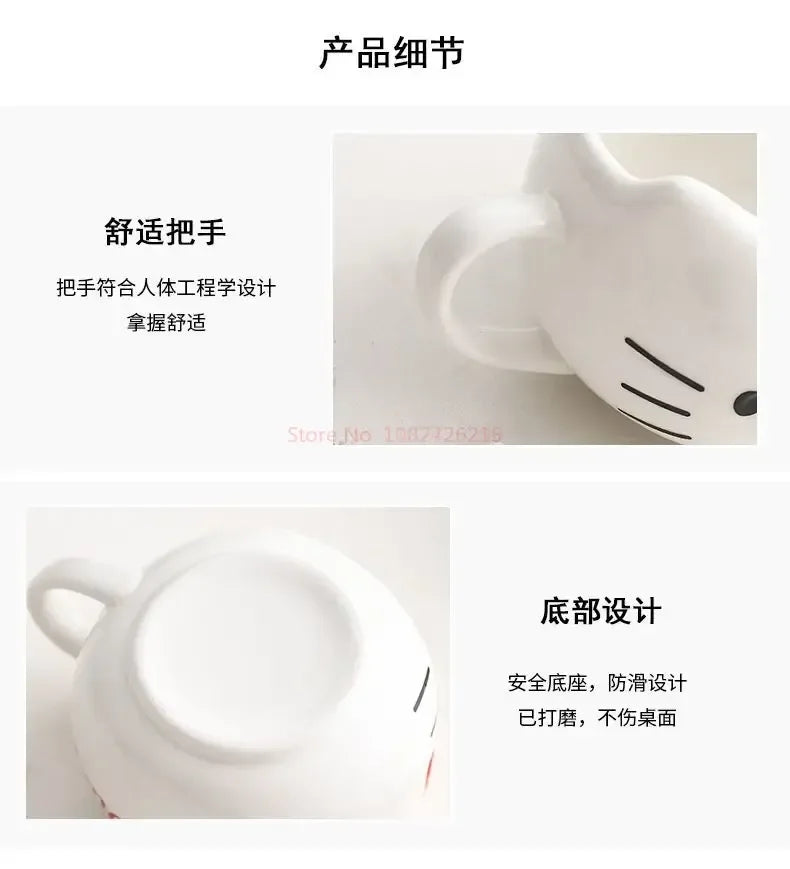 Sanrio Hello Kitty My Melody Kawaii Ceramic Mug Morning Tea Mug Cartoon Large Capacity Milk Coffee Mug Valentine's Day Gift
