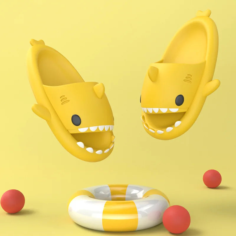 ASIFN Men Slides Shark Slippers Summer House Anti-skid Couples Outdoor Cute Indoor Flip Flops Cartoon EVA 2022 Funny Slippers