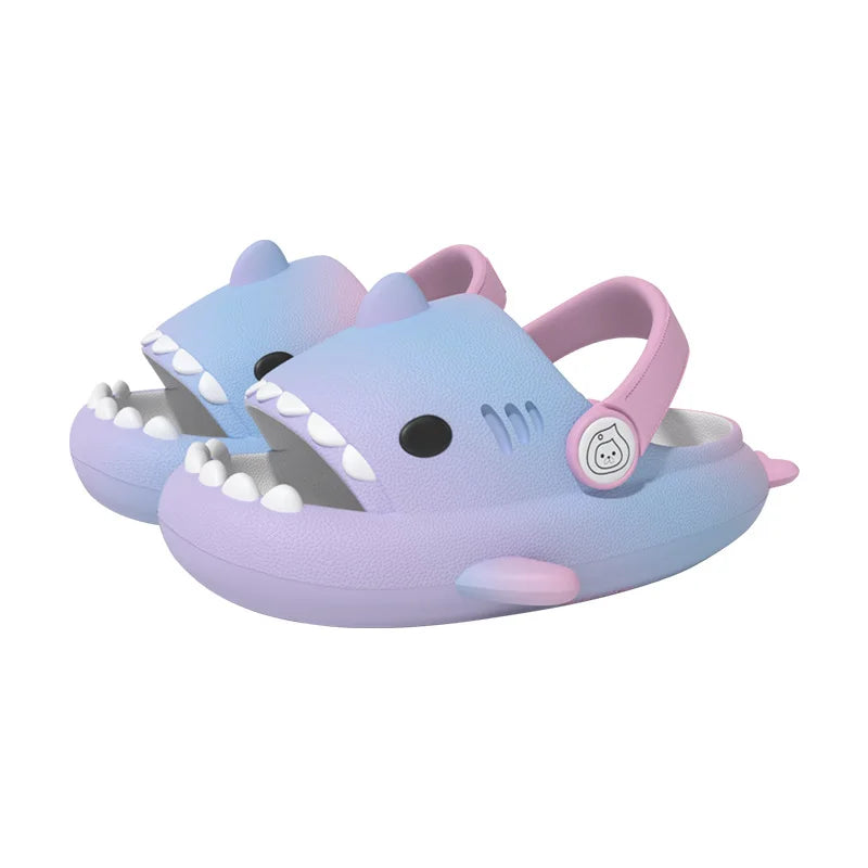 Colourful New Kids Shark Slippers Fashion Children Cartoon Slippers Girls Boys Home Non-slip Sandals Soft Outdoor Beach Slides