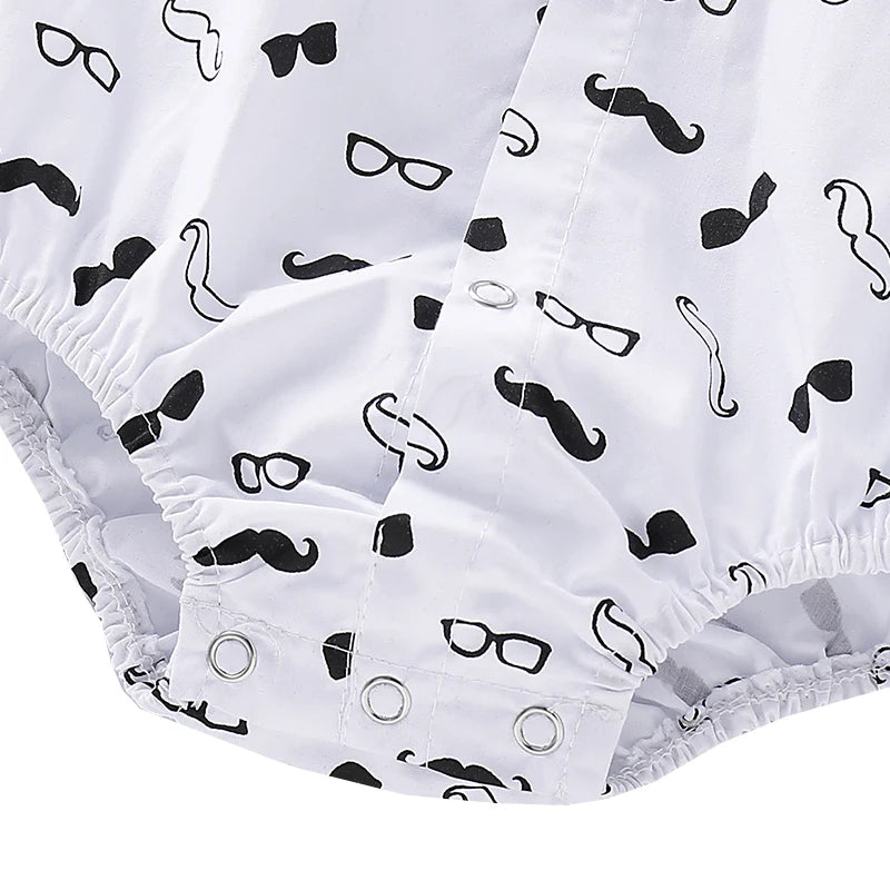 Summer Baby Boys Costumes Short Sleeve Bodysuit with Bow + Suspender Pants Wedding Parties Festivals Gentleman Clothing