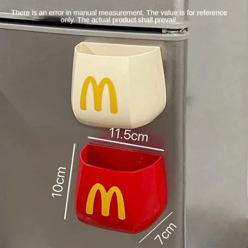 French Fries Food Clip Storage Box Fuuny Packaging Sealer Clip Storage Container Wall Fridge Magnetic Holder Kitchen Organizer