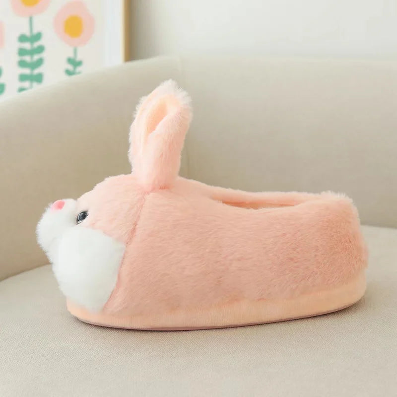 Cute Cartoon Rabbit Cotton Slippers Pack Heel Home Soft Non-slip Warm Breathable Indoor Plush Shoes