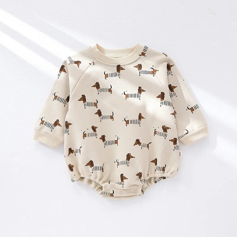 Baby Boys and Girls Clothing Fashion Baby Cotton Long Sleeve Sweatshirt Bodysuit Newborn Clothes 3-24 Months