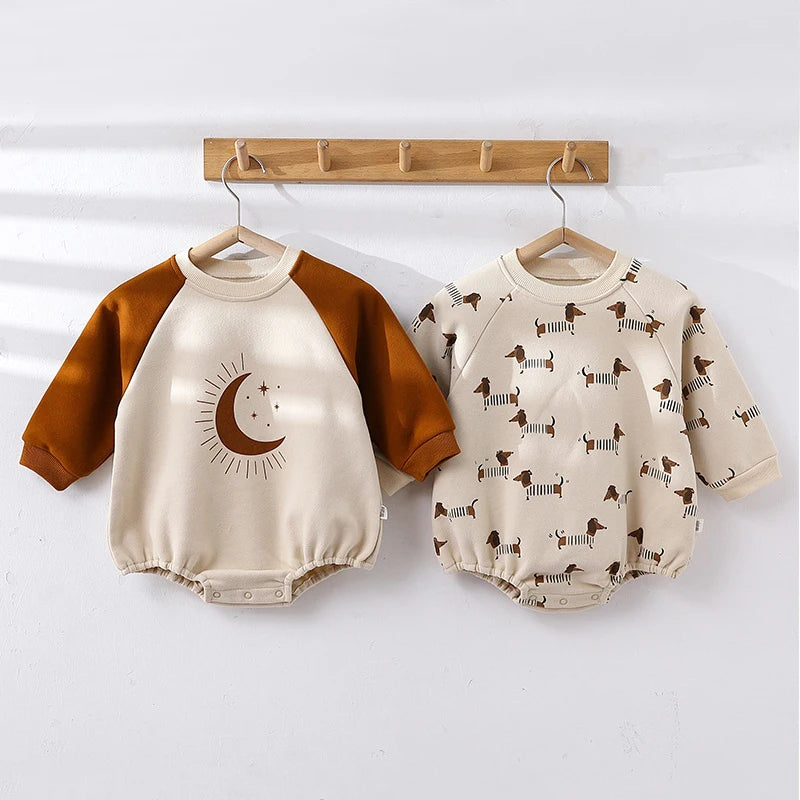Baby Boys and Girls Clothing Fashion Baby Cotton Long Sleeve Sweatshirt Bodysuit Newborn Clothes 3-24 Months