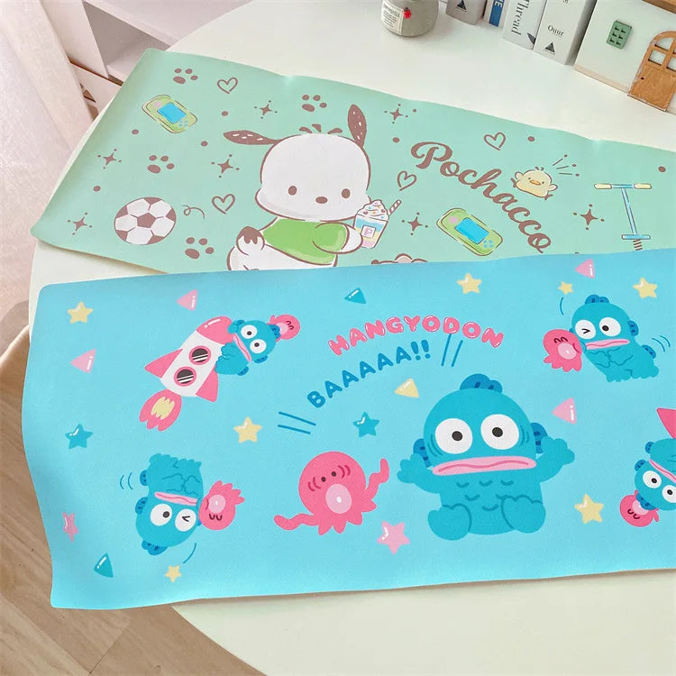 Cute Ugly Fish Placemat for Dining and Study, Cartoon Houseware PU Rectangular Table Mat  hello kitty Table mat