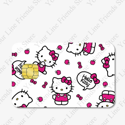 Kawaii Sanrios Anime Hello Kittys Kuromi Melody Kirby Credit Debit Card Sticker Film Skin Waterproof Cover for Large Small Chip