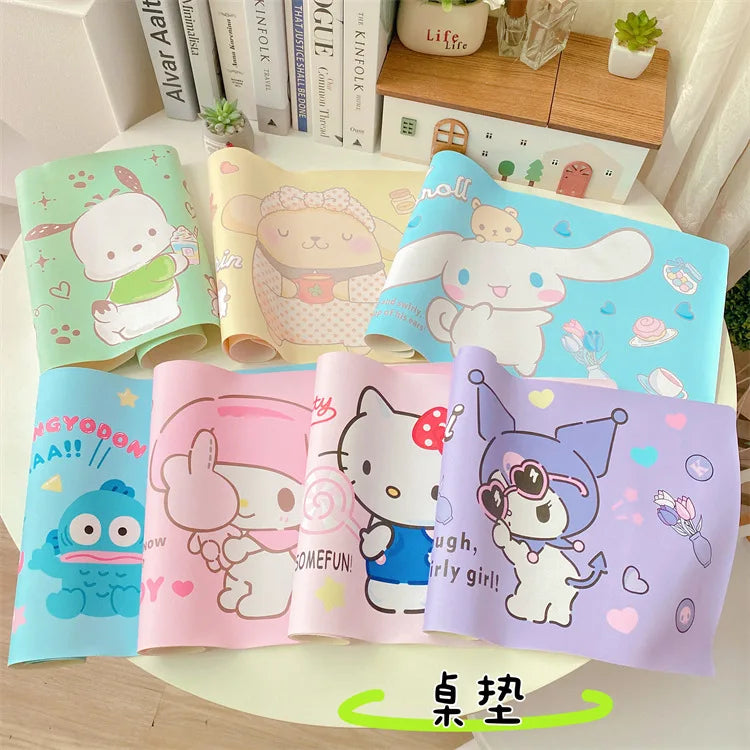 Cute Ugly Fish Placemat for Dining and Study, Cartoon Houseware PU Rectangular Table Mat  hello kitty Table mat