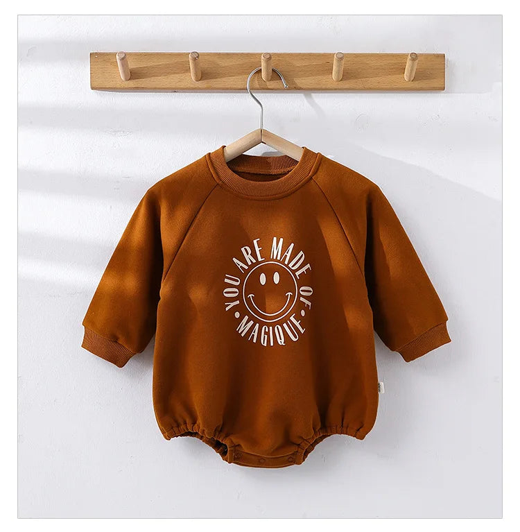Baby Boys and Girls Clothing Fashion Baby Cotton Long Sleeve Sweatshirt Bodysuit Newborn Clothes 3-24 Months