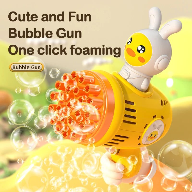 26 Hole Rabbit Bubble Machine Toy, Handheld Porous Bubble Gun, Bubble Outdoor Toy