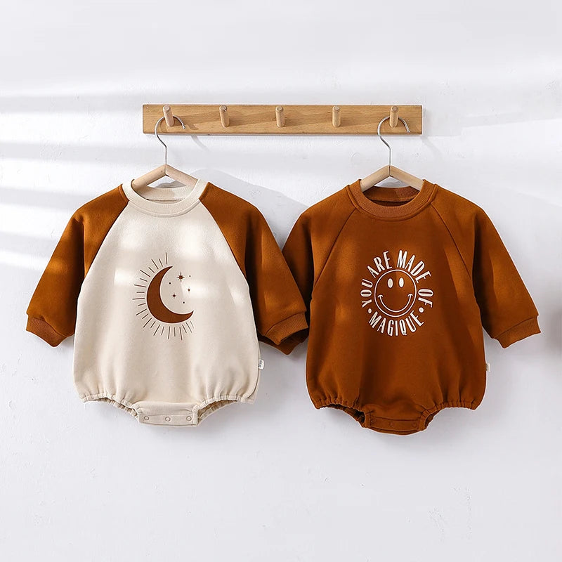 Baby Boys and Girls Clothing Fashion Baby Cotton Long Sleeve Sweatshirt Bodysuit Newborn Clothes 3-24 Months