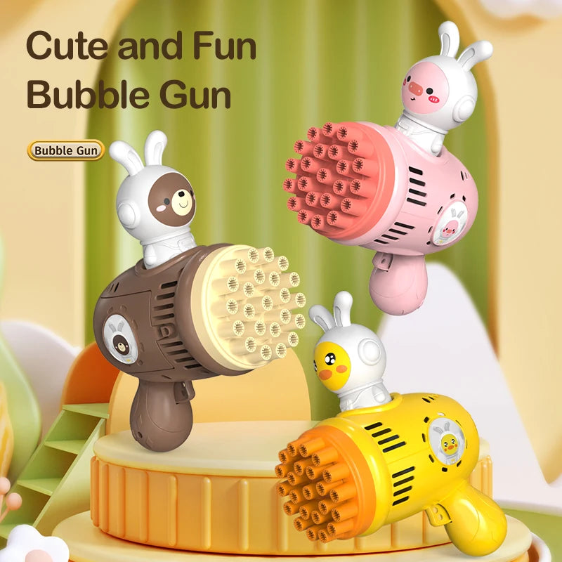 26 Hole Rabbit Bubble Machine Toy, Handheld Porous Bubble Gun, Bubble Outdoor Toy